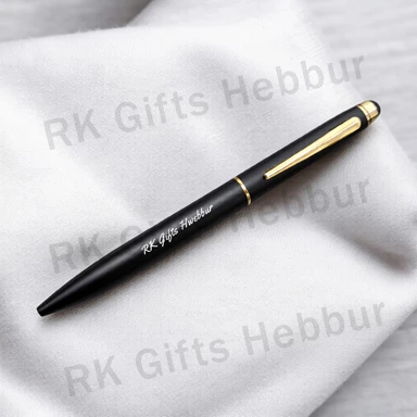 Personalized Matte Black Gold Laser Engraved Pen – Customized Name Premium Pen Gift for Office, Professionals and Special Occasions