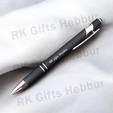 Personalized Matte Black Silver Laser Engraved Pen – Customized Name Premium Pen Gift for Office, Professionals and Special Occasions