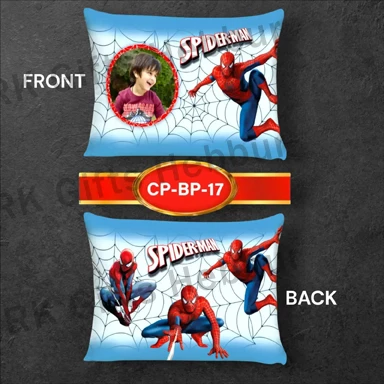 Spiderman Baby Photo Pillow – Customized Superhero Kids Cushion for Gifts, Room Decor and Cute Memories
