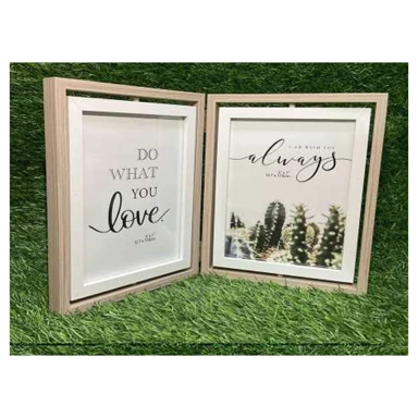 Imported 5x7 360° Rotating & Folding Wooden Photo Frame | 4 Side Multi Photo Frame for Couples | Premium Customized Memory Frame | RK Gifts Hebbur