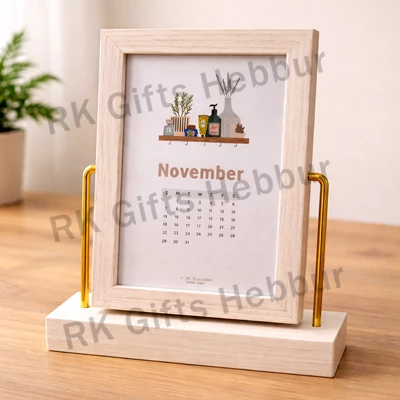 Imported 4x6 Luxury 360° Rotating Wooden Photo Frame with Brass Arch Stand | Double Side Premium Customized Frame | RK Gifts Hebbur