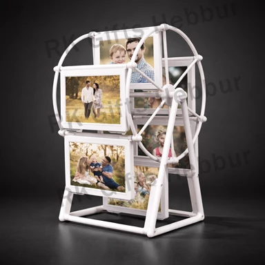 Rotating Ferris Wheel Photo Frame (12 Photos) | Plastic Wheel Multi Photo Frame for Couples, Kids & Family | Unique Memory Gift | RK Gifts Hebbur