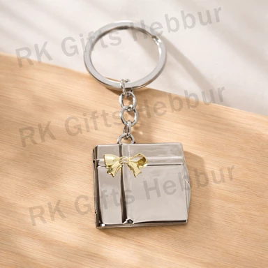 Customized Metal Locket Photo Keychain (2 Photo) | Premium Imported Gift Box Style Openable Keychain